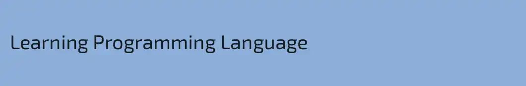 Learning Programming Language